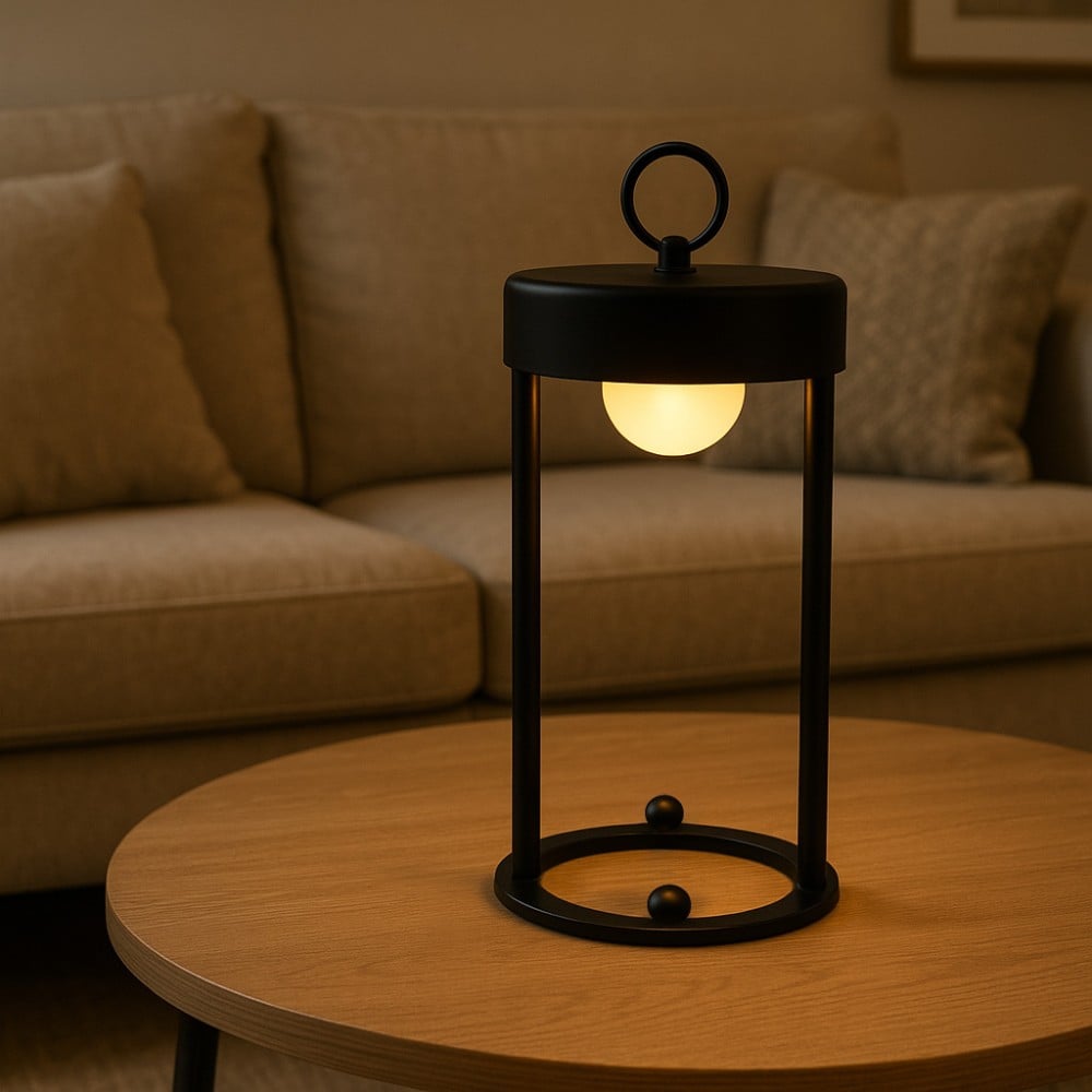 Lampada da Tavolo LED Portatile in Ferro con Maniglia