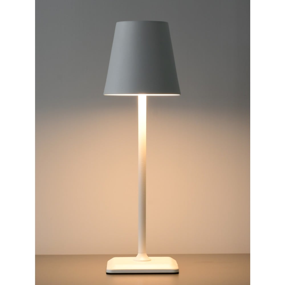 Lampada da Tavolo LED Senza Fili USB-C&trade; Dimmerabile in Metallo Bianco