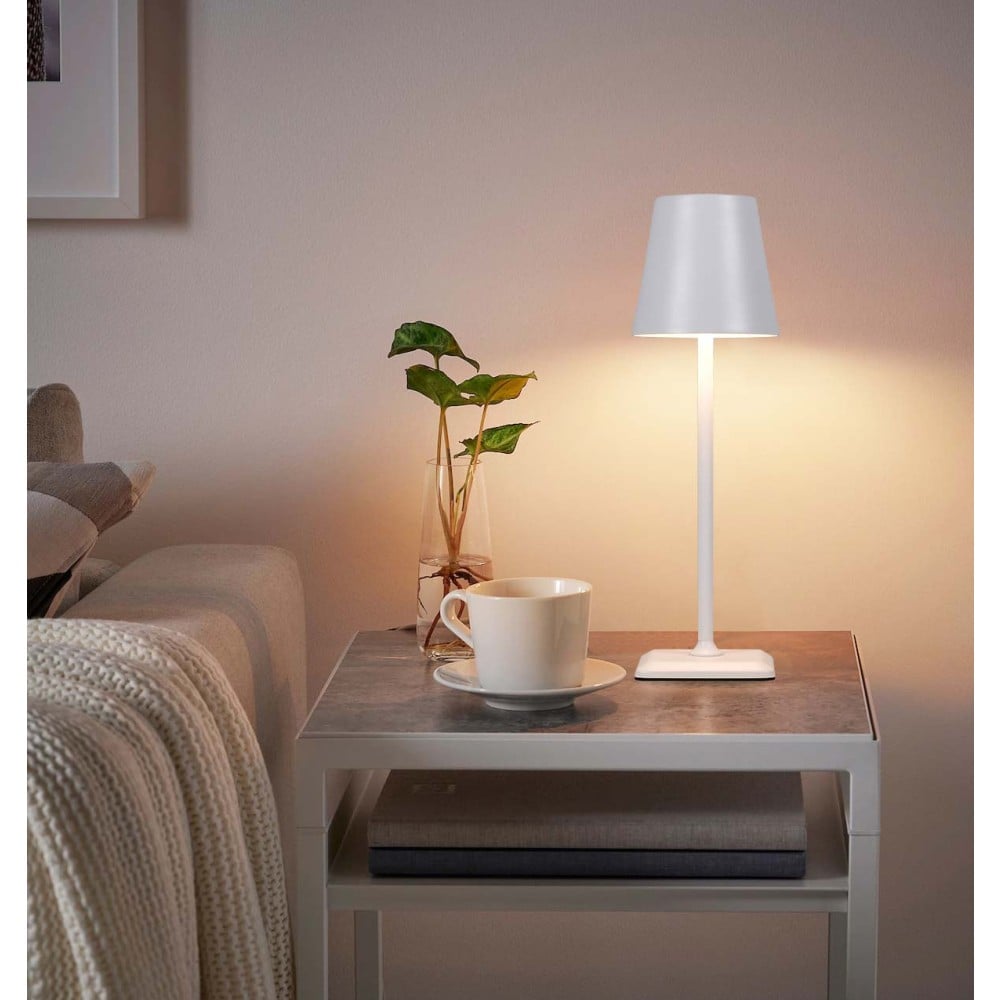 Lampada da Tavolo LED Senza Fili USB-C&trade; Dimmerabile in Metallo Bianco