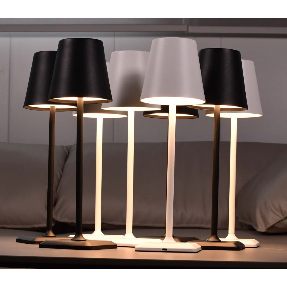 Lampada da Tavolo LED Senza Fili USB-C&trade; Dimmerabile in Metallo Bianco