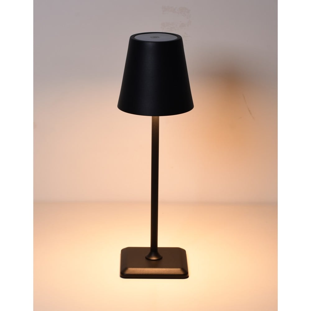 Lampada da Tavolo LED Senza Fili USB-C&trade; Dimmerabile in Metallo Nero
