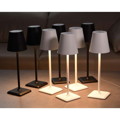 Lampada da Tavolo LED Senza Fili USB-C&trade; Dimmerabile in Metallo Nero