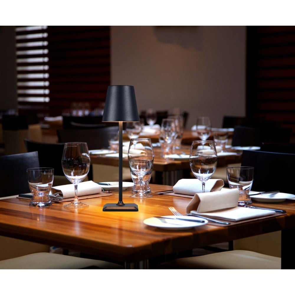 Lampada da Tavolo LED Senza Fili USB-C&trade; Dimmerabile in Metallo Nero