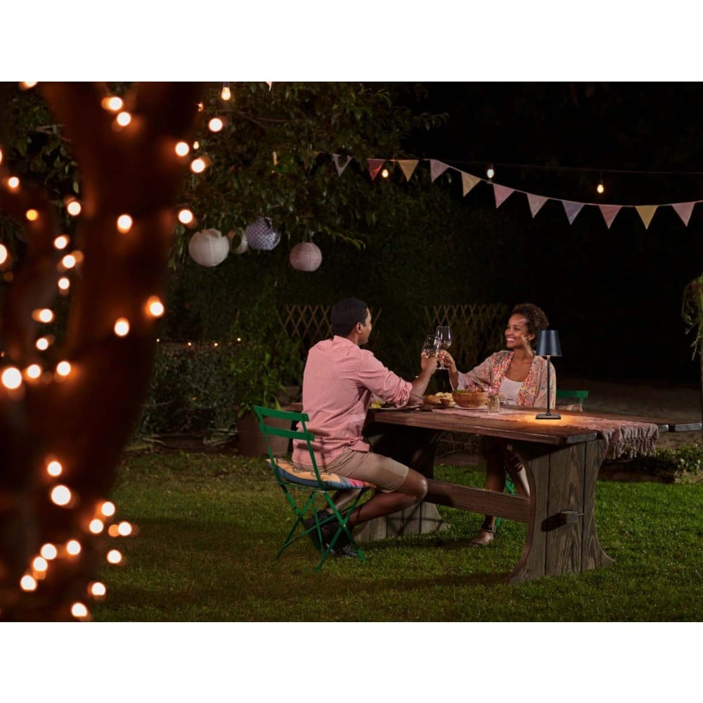 Lampada da Tavolo LED Senza Fili USB-C&trade; Dimmerabile in Metallo Nero