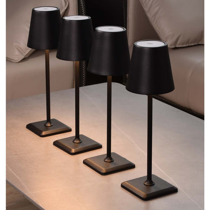 Lampada da Tavolo LED Senza Fili USB-C&trade; Dimmerabile in Metallo Nero