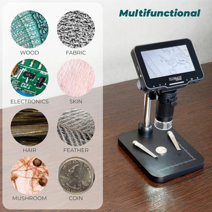 Microscopio Digitale con Display 4,3 Pollici 720p a 8 LED, TX-277