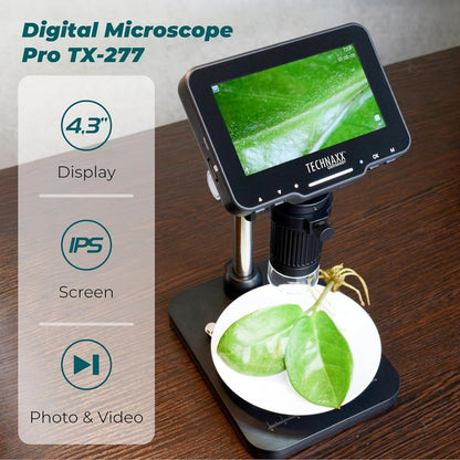 Microscopio Digitale con Display 4,3 Pollici 720p a 8 LED, TX-277