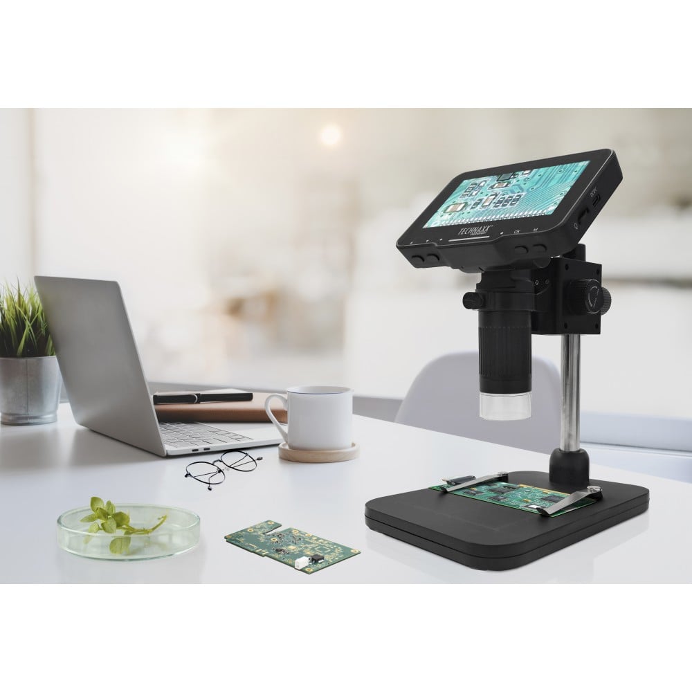 Microscopio Digitale con Display 4,3 Pollici 720p a 8 LED, TX-277