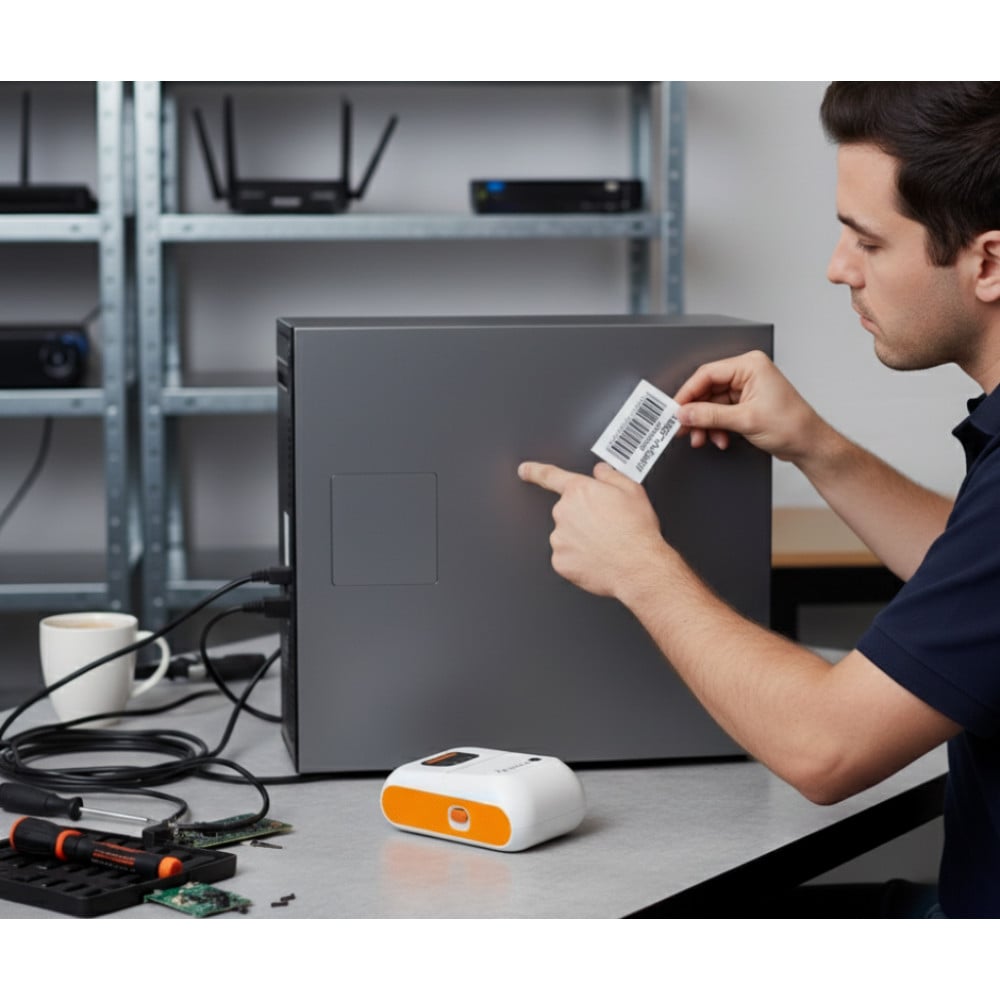 Mini Etichettatrice Stampante Termica Bluetooth C/Display Portatile Ricarica USB-C