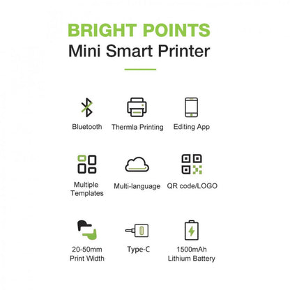 Mini Etichettatrice Stampante Termica Bluetooth Portatile Ricarica USB-C