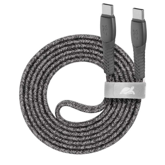Cavo ricarica piatto in Nylon resistente Type-C / Type-C 1,2m grigio