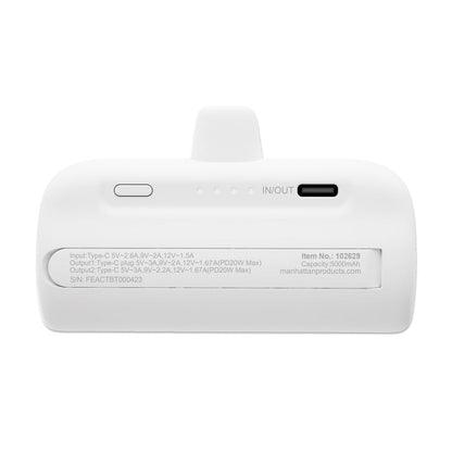 Power Bank PD 5000 mAh con Presa USB-C&trade; Integrata 20W Bianco