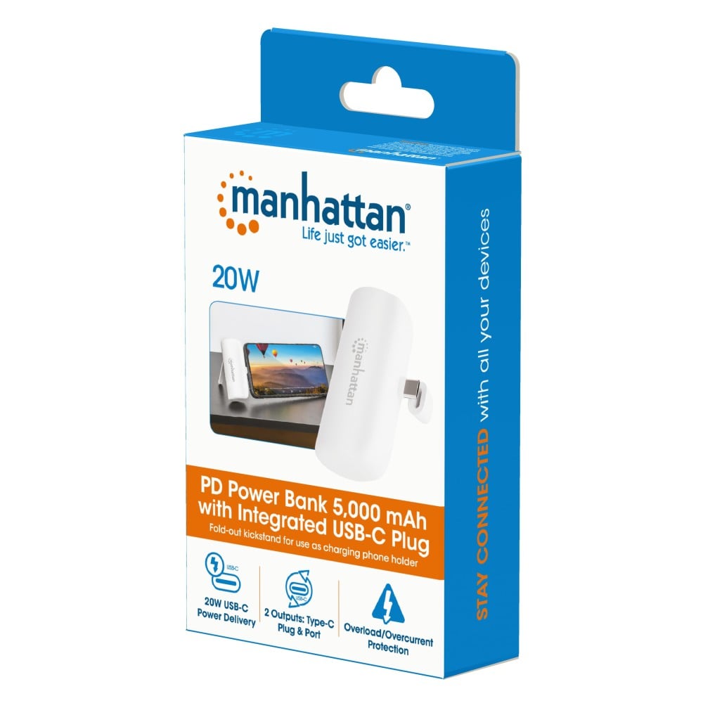 Power Bank PD 5000 mAh con Presa USB-C&trade; Integrata 20W Bianco