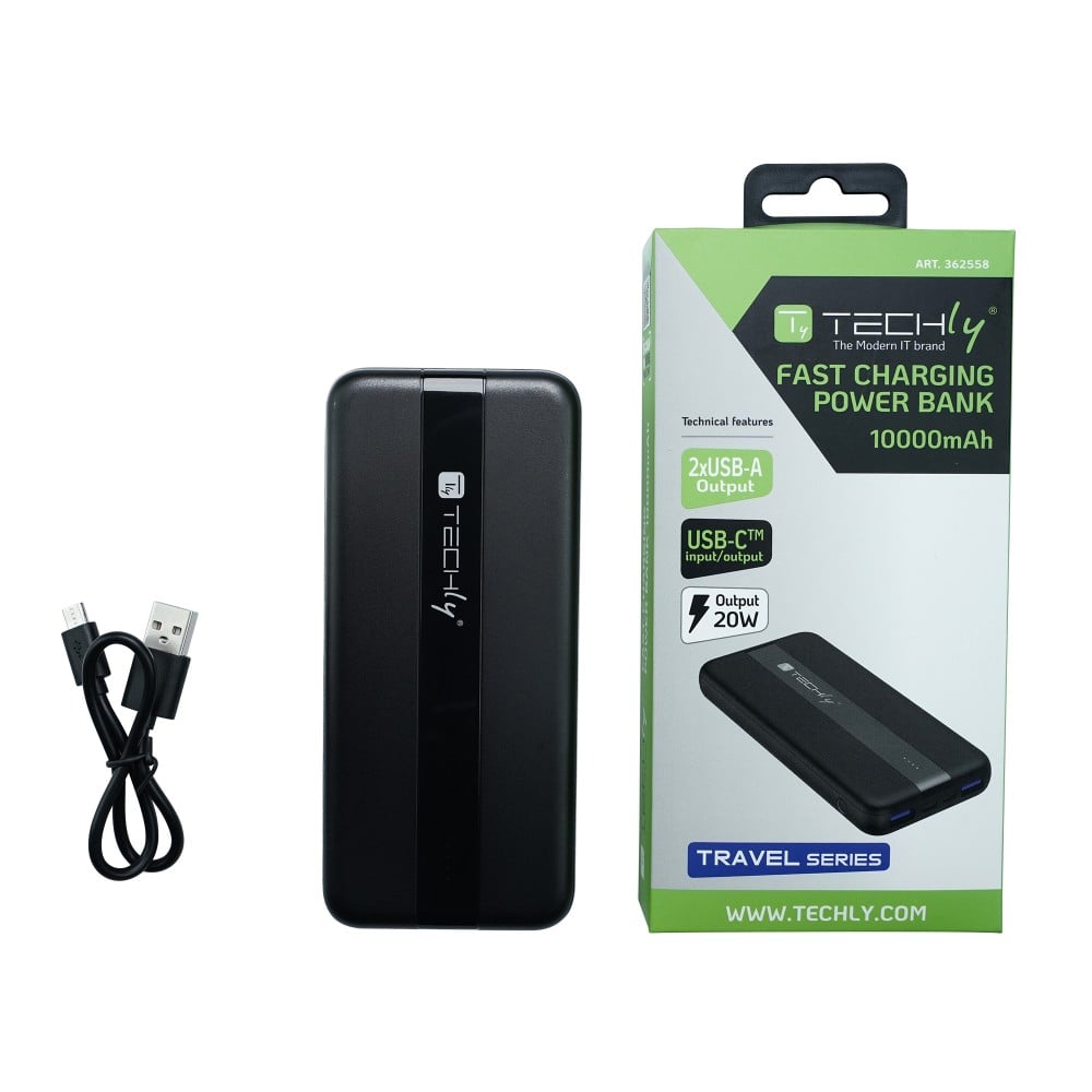 Power Bank  Smartphone 10000 mAh 20W USB-C&trade; 3 Porte Output con Cavo