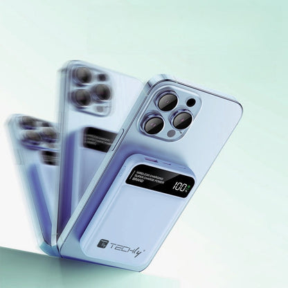 Power Bank Wireless Magnetico 3 in 1 con LED 10.000 mAh 22,5W Azzurro