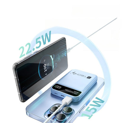 Power Bank Wireless Magnetico 3 in 1 con LED 10.000 mAh 22,5W Bianco