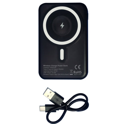 Power Bank Wireless Magnetico 3 in 1 con LED 10.000 mAh 22,5W Nero