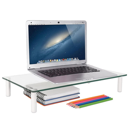 Ripiano Universale in Vetro Trasparente per Monitor Laptop Notebook
