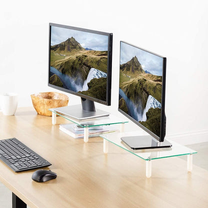 Ripiano Universale in Vetro Trasparente per Monitor Laptop Notebook