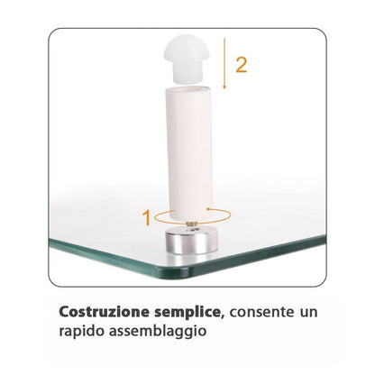 Ripiano Universale in Vetro Trasparente per Monitor Laptop Notebook