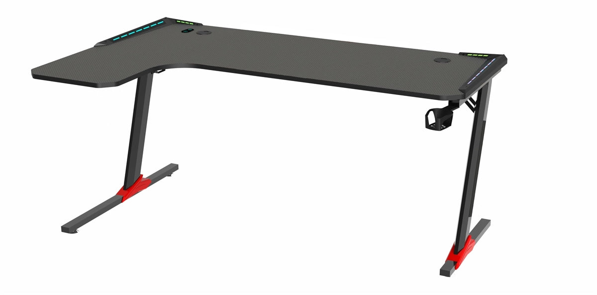 Tavolo Cortek gaming L-SHAPE RGB 160cm black/red