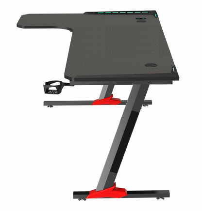 Tavolo Cortek gaming L-SHAPE RGB 160cm black/red