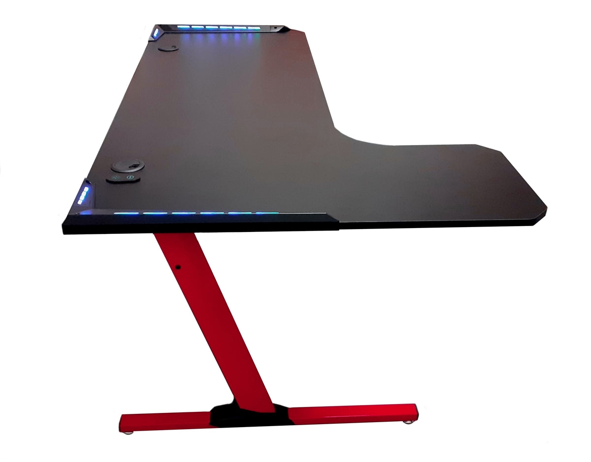 Tavolo Cortek gaming L-SHAPE RGB 160cm black/red