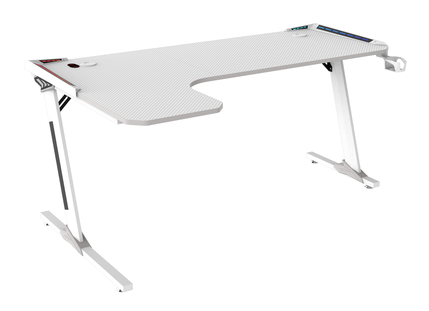 Tavolo Cortek gaming L-SHAPE RGB 160cm white