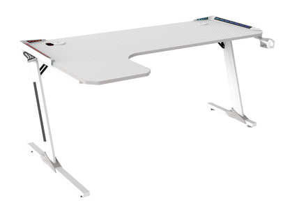 Tavolo Cortek gaming L-SHAPE RGB 160cm white