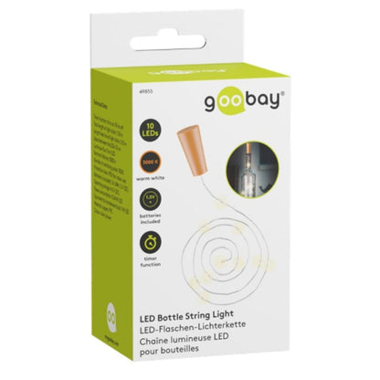 Strip 10 LED con Timer Bianco Caldo per Bottiglia