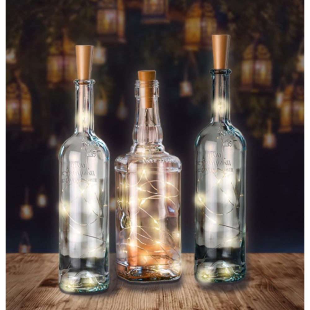 Strip 10 LED con Timer Bianco Caldo per Bottiglia