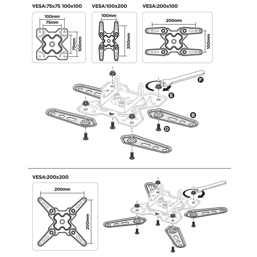 Supporto a Muro Universale 2 Snodi per TV LED-LCD 13-43'' Nero