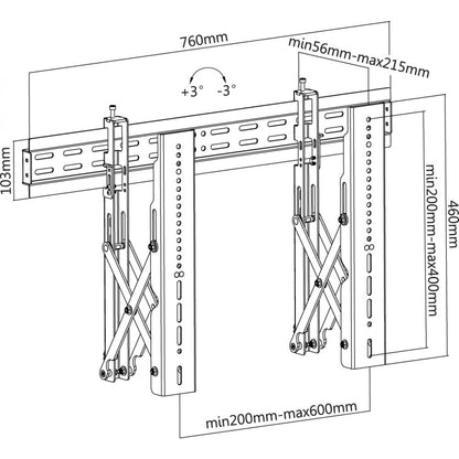Supporto a Muro Video Wall Professionale Retrattile Antifurto per TV LED LCD 37-70”