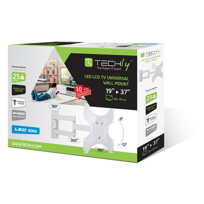 Supporto a Muro per TV LED LCD 19-37'' Inclinabile 3 Snodi Bianco