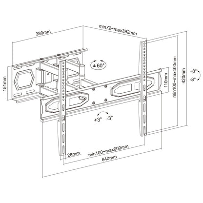 Supporto a Muro per TV LED LCD 32-70'' Full-Motion