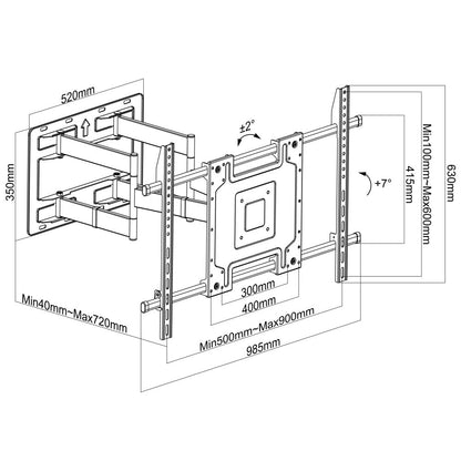 Supporto a Muro per TV LED LCD 65-110'' Full-Motion