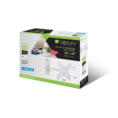 Supporto a muro per TV LED LCD 19 - 37'' inclinabile 2 snodi bianco