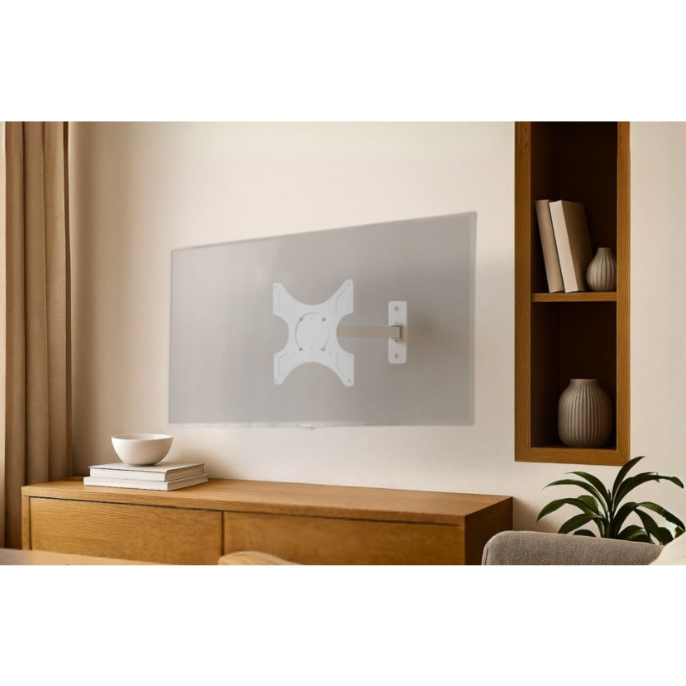 Supporto a muro per TV LED LCD 19 - 37'' inclinabile 2 snodi bianco