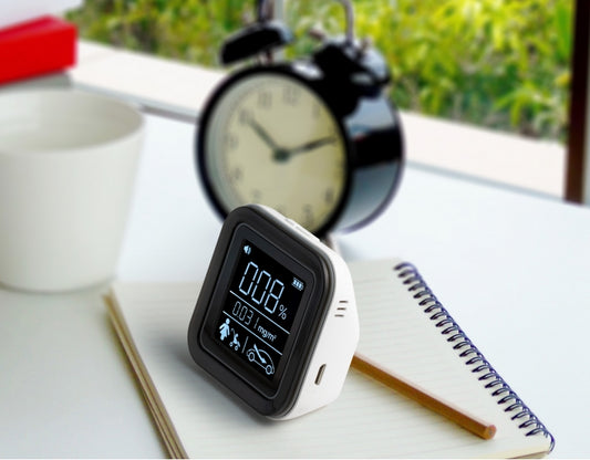 DISPOSITIVO CON DISPLAY PER MONITORAGGIO QUALITA' DELL'ARIA CON SENSORE COV (Composti Organici Volatili) PER CASA/AUTO