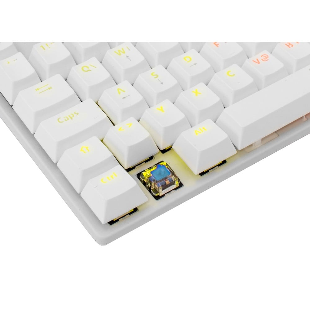 Tastiera Gaming Meccanica USB Anti Ghosting Retroilluminazione LED RGB 87 Tasti Bianco, COMMANDOS