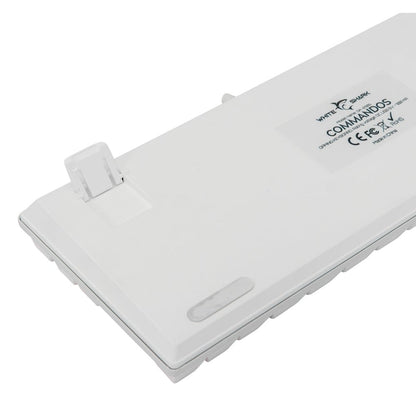 Tastiera Gaming Meccanica USB Anti Ghosting Retroilluminazione LED RGB 87 Tasti Bianco, COMMANDOS