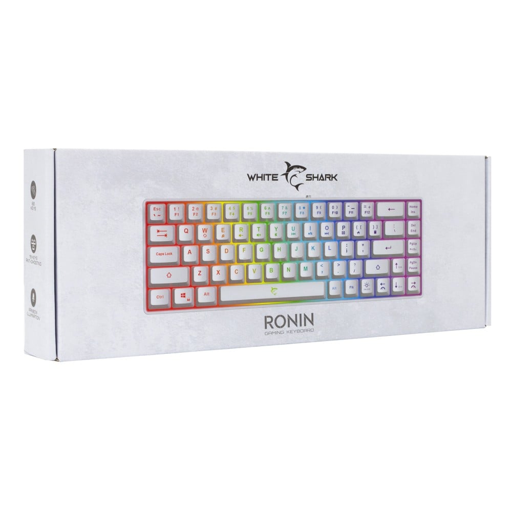 Tastiera Gaming USB 68 Tasti con Retroilluminazione LED RGB Bianco