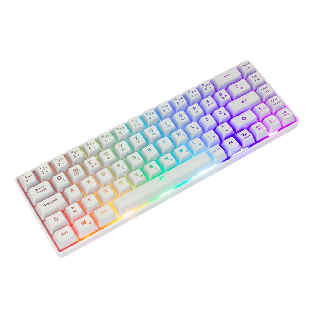 Tastiera Gaming USB 68 Tasti con Retroilluminazione LED RGB Bianco