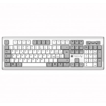 Tastiera Standard USB con Cavo, Bianco e Grigio