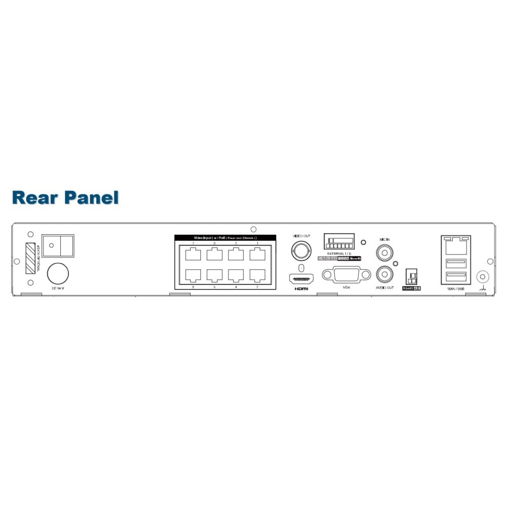 Videoregistratore NVR 9 Canali H.265 con PoE, AVH2109AX