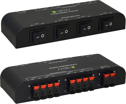 Commutatore Audio per Casse Acustiche 4 vie con Terminali a Pressione