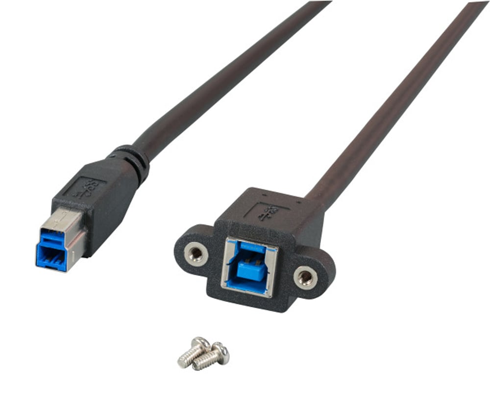 Cavo Prolunga USB 3.2 SuperSpeed B/B M/F da Pannello 1,8m Nero