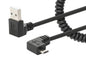 Cavo di Ricarica USB-A a Micro-USB 1m Spiralato Nero