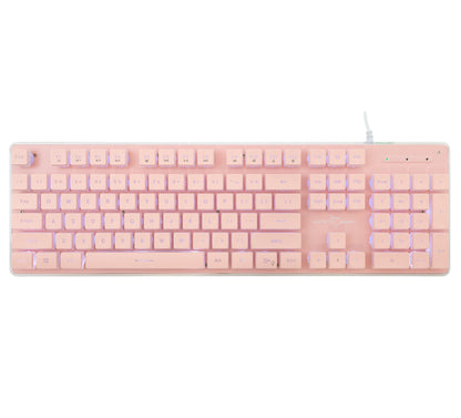 Tastiera Gaming USB 104 Tasti con Retroilluminazione LED Rosa