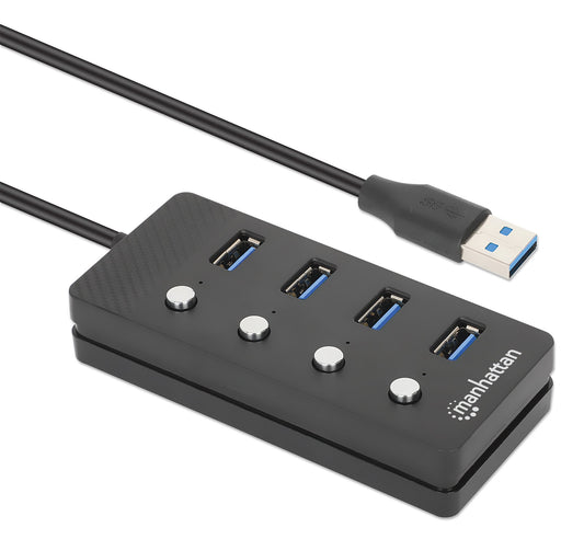 Hub USB 3.2 Gen 1 a 4 porte Type-A con Interruttori per Singola Porta